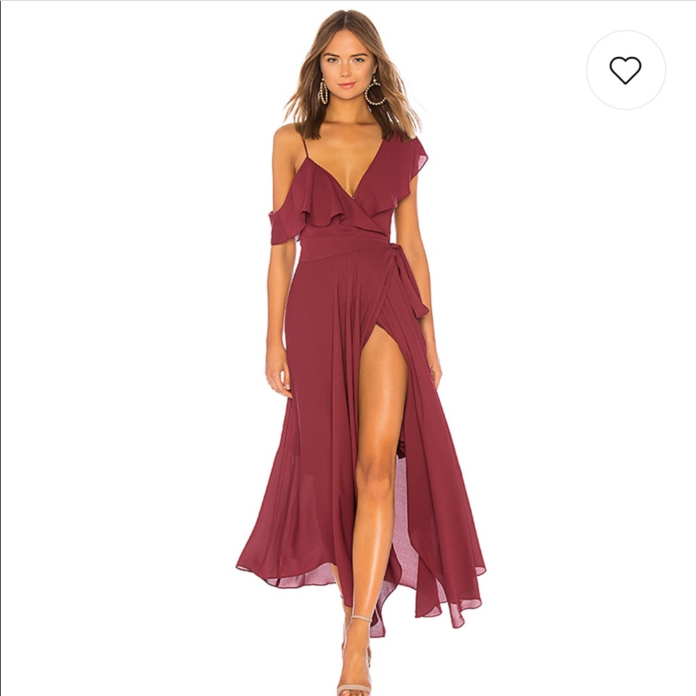 Likely Leilani Zinfandel chiffon gown w slit